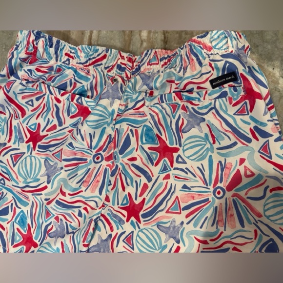 Men’s SOUTHERN MARSH Jubilee lined swim trunks- teal & pink. Size large - Picture 8 of 10